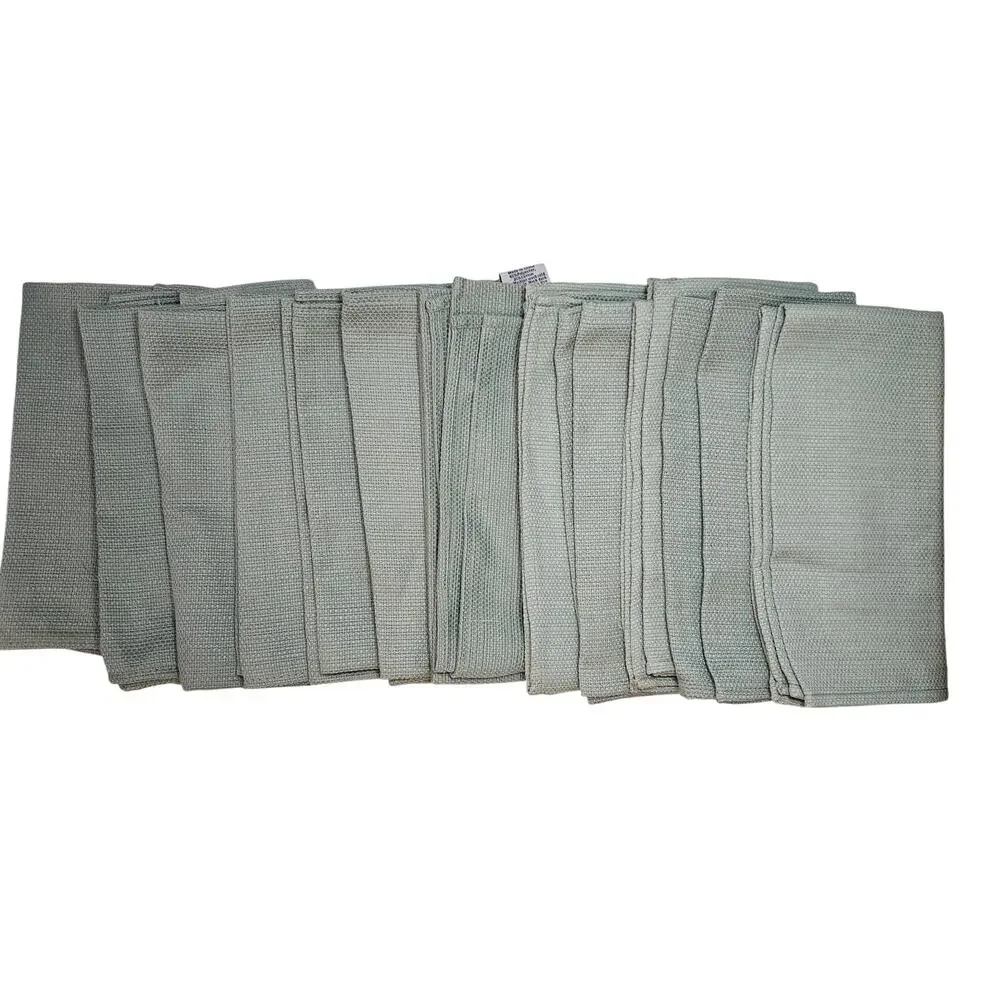 Set of 12 NOS Cotton Poly Linen Sage Green Napkins 20